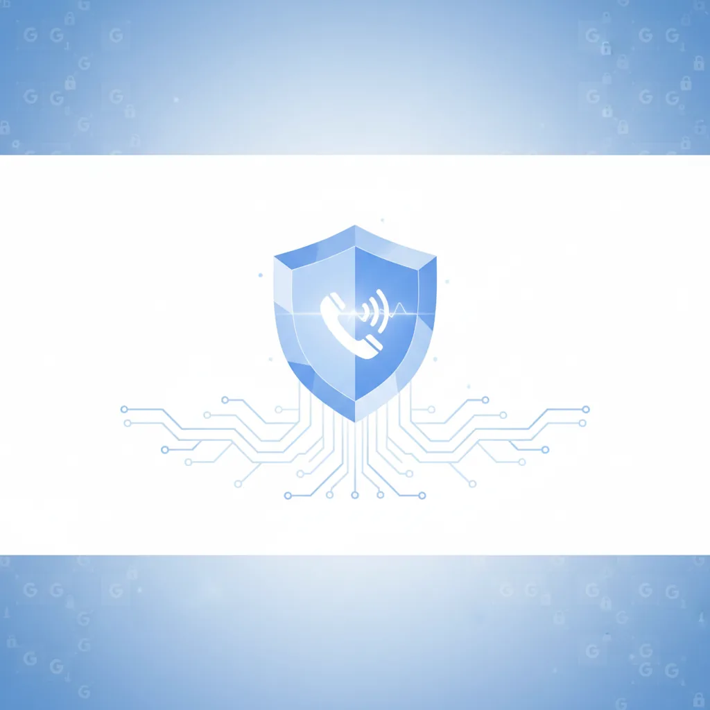 Eine Person, die besorgt auf ihr Smartphone schaut, während im Hintergrund ein stilisiertes, warnendes KI-Symbol erscheint. Symbolisiert den Schutz vor KI Deepfake Anrufen durch die Google Telefon App.